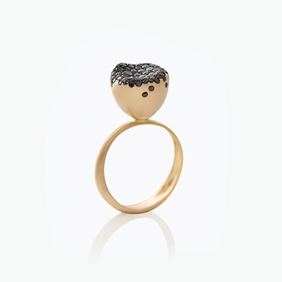 BABY MALAK FLOURISH CAVIAR SMALL ROUND RING